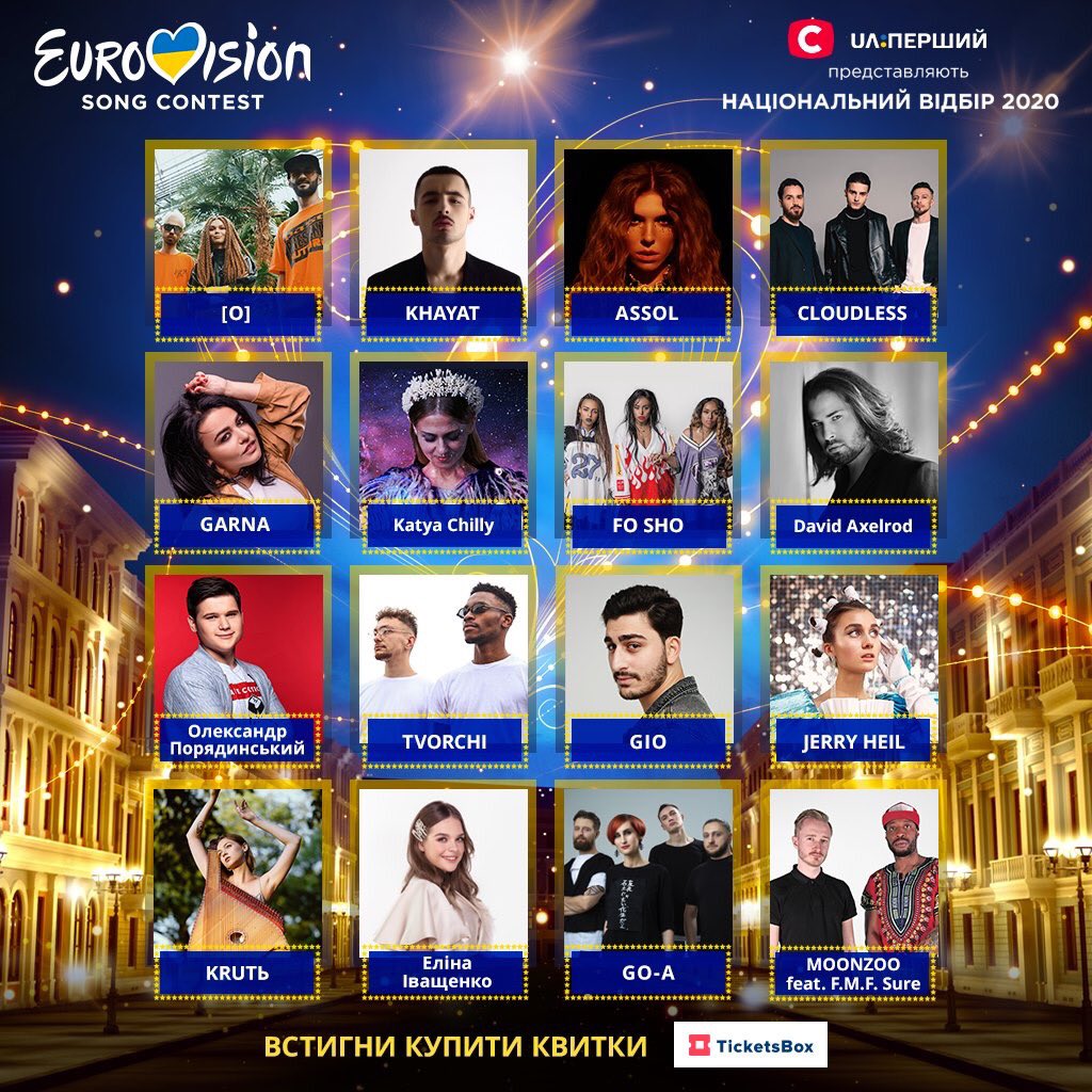  Eis os 16 candidatos a representar a Ucrânia na Eurovisão 2020