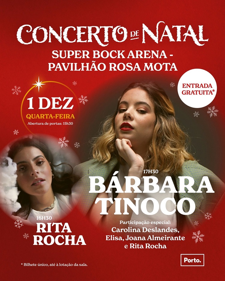 Bárbara Tinoco atua amanhã no Pavilhão Rosa Mota; Elisa e Carolina Deslandes entre as convidadas